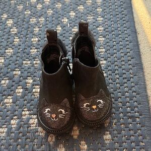Black Cat Face Kids Shoes